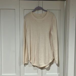 Cream elbow patch sweater